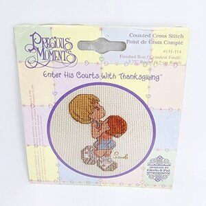 Precious Moments "Enter His Courts w/ Thanksgiving Cross Stitch Kit Gloria & Pat